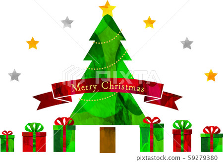 Illustration_Christmas_Tree_Present_Ribbon_Vector_Cut-out 59279380