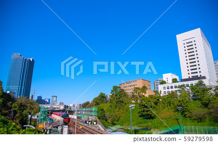 日本東京城市景觀，四谷站，丸之內線新車2000系列等的景觀 59279598