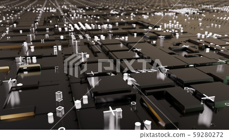 Abstract Central Computer Processors Concept. 3D illustration Abstract Central Computer Processors Concept. 3D illustration 59280272