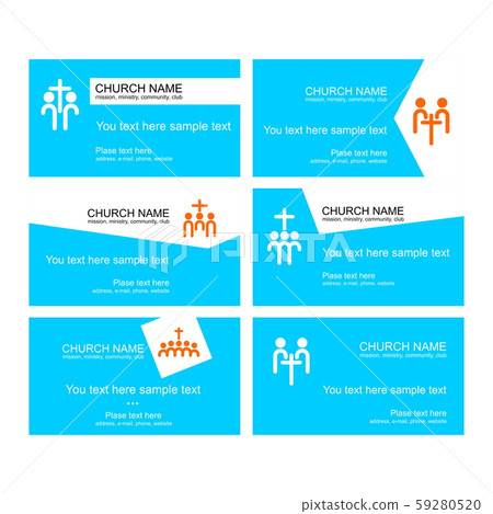 A set of business cards of the church, a ministry or mission, a club or camp, using a creative logo. 59280520