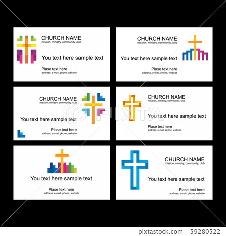 A set of business cards of the church, a ministry or mission, a club or camp, using a creative logo. 59280522