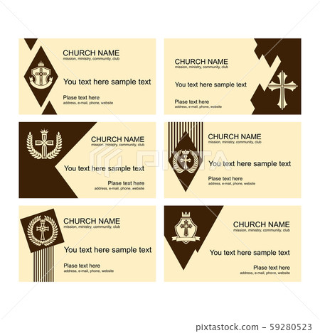 A set of business cards of the church, a ministry or mission, a club or camp, using a creative logo. 59280523