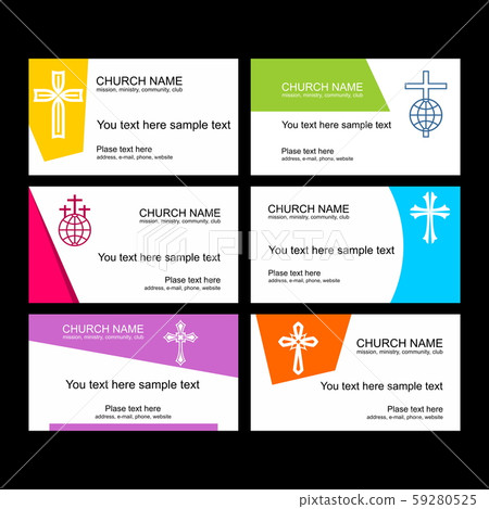 A set of business cards of the church, a ministry or mission, a club or camp, using a creative logo. 59280525