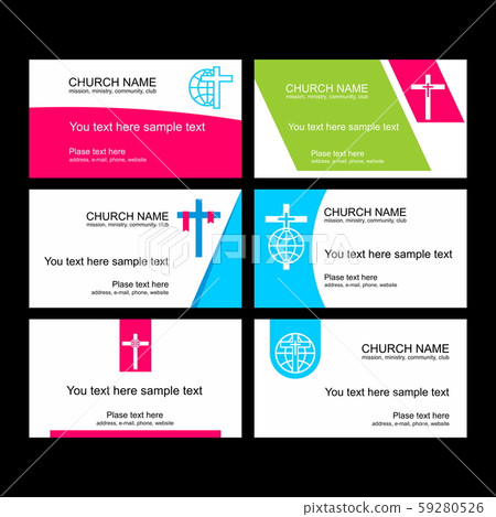 A set of business cards of the church, a ministry or mission, a club or camp, using a creative logo. 59280526