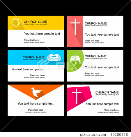 A set of business cards of the church, a ministry or mission, a club or camp, using a creative logo. 59280528