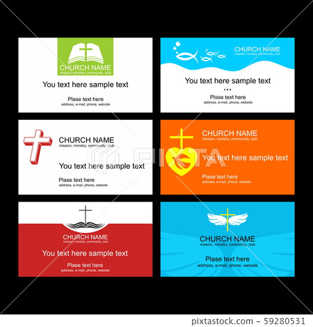 A set of business cards of the church, a ministry or mission, a club or camp, using a creative logo. 59280531