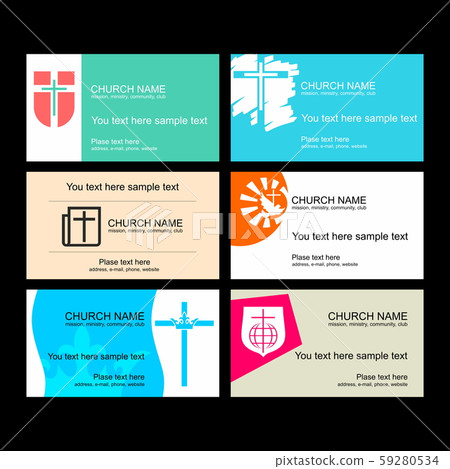 A set of business cards of the church, a ministry or mission, a club or camp, using a creative logo. 59280534