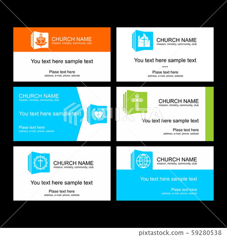 A set of business cards of the church, a ministry or mission, a club or camp, using a creative logo. 59280538
