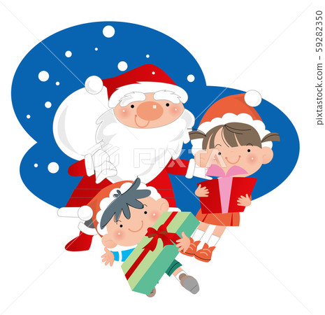 Santa Claus and children. 59282350