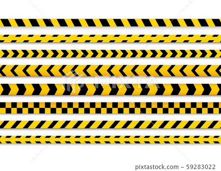 Police caution danger line. Warning barrier. Barricade tape, Do not cross 59283022