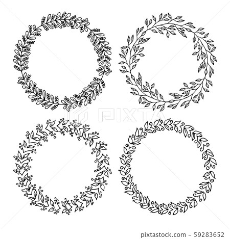 Hand drawn vector illustration - Laurels and wreaths. Design elements for invitations, greeting cards, quotes, blogs, posters and more. Perfect For We 59283652