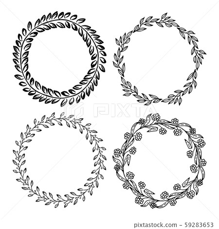 Hand drawn vector illustration - Laurels and wreaths. Design elements for invitations, greeting cards, quotes, blogs, posters and more. Perfect For We 59283653