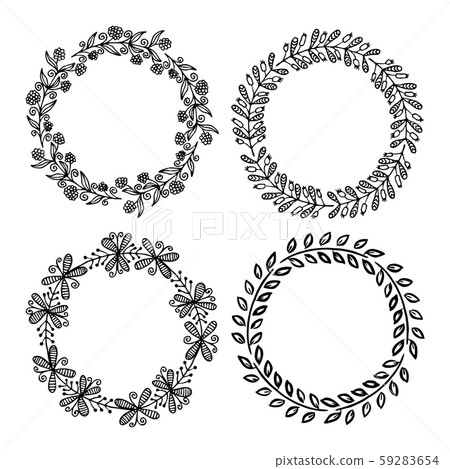 Hand drawn vector illustration - Laurels and wreaths. Design elements for invitations, greeting cards, quotes, blogs, posters and more. Perfect For We 59283654