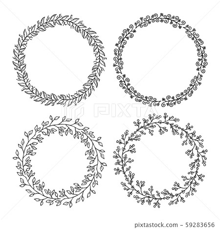 Hand drawn vector illustration - Laurels and wreaths. Design elements for invitations, greeting cards, quotes, blogs, posters and more. Perfect For We 59283656