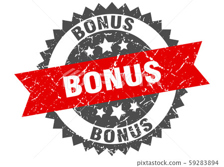 bonus grunge stamp with red band. bonus 59283894