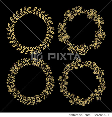 Hand drawn vector illustration - Laurels and wreaths. Design elements for invitations, greeting cards, quotes, blogs, posters and more. 59283895