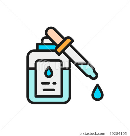 Medicine, drops for sight flat color line icon. 59284105