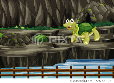 Scene with tortoise in the zoo 59284902