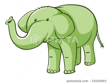 Isolated picture of green elephant 59284903