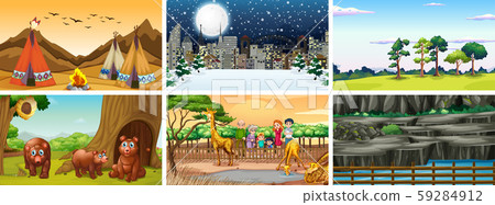 Set of different nature scenes 59284912