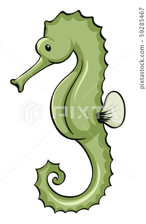 green seahorse clipart