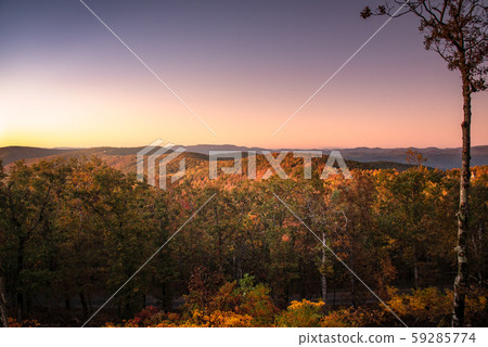 Dramatic sunset at Eagles Rest in Jasper Georgia during the fall 59285774