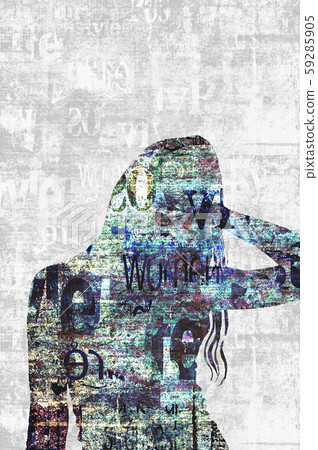 Contemporary art fashion beautiful woman portrait. Contemporary art fashion beautiful woman portrait. 59285905