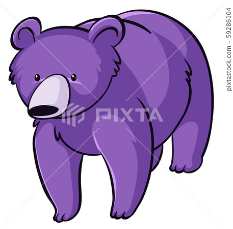 Purple bear on white background Purple bear on white background 59286104