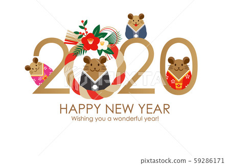year of the rat, new year's card, mouse 59286171