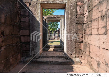 The castle gate can be seen through to the other The castle gate can be seen through to the other 59286195