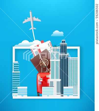 World travel vector concept with skyscrapers 59286502