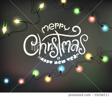 Winter holidays greeting card. Glowing lights and Winter holidays greeting card. Glowing lights and 59286511