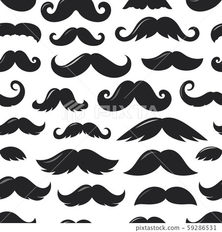 Black sillhouettes of moustache vvector seamless Black sillhouettes of moustache vvector seamless 59286531