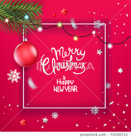 Merry Christmas and Happy New Year greeting vector Merry Christmas and Happy New Year greeting vector 59286532
