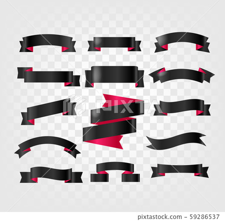 Black ribbons clipart isolated on transparent 59286537