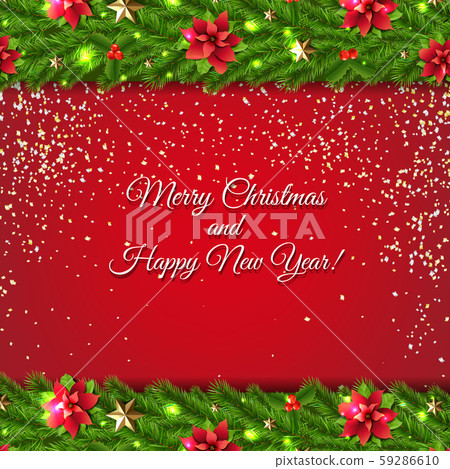 Christmas Card With Fir Tree Garland 59286610