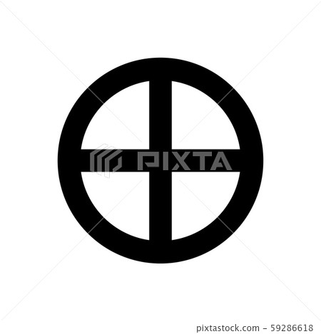 Japanese round icon, shimazu symbol of Japan. Japanese round icon, shimazu symbol of Japan. 59286618