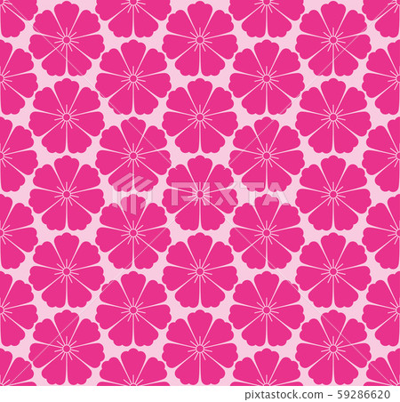 Seamless Japanese flowers Vector pattern on white Seamless Japanese flowers Vector pattern on white 59286620