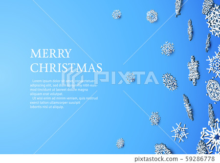 Christmas card with snowflakes on blue... - Stock Illustration ...