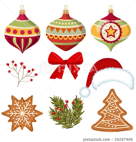 beautiful Christmas decoration collection isolated beautiful Christmas decoration collection isolated 59287406