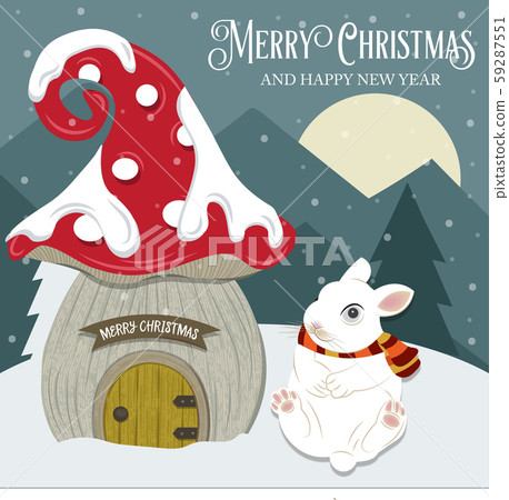 Beautiful Christmas card with gnome house Beautiful Christmas card with gnome house 59287551