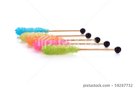 Candy sugar on a sticks. With white background. Candy sugar on a sticks. With white background. 59287732