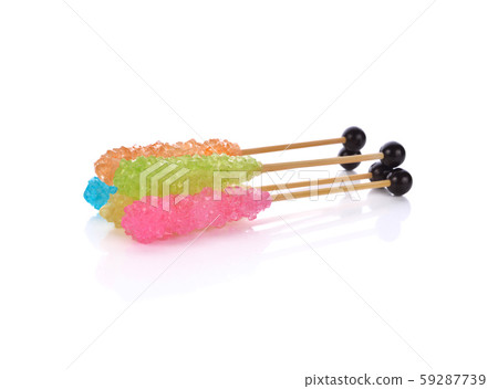 Candy sugar on a sticks. With white background. Candy sugar on a sticks. With white background. 59287739