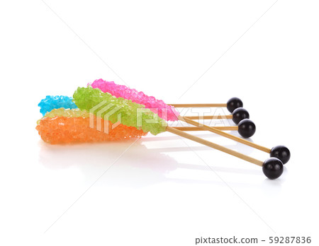 Candy sugar on a sticks. With white background. Candy sugar on a sticks. With white background. 59287836