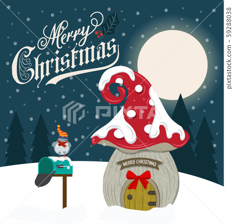 Beautiful flat design Christmas card with fairy Beautiful flat design Christmas card with fairy 59288038