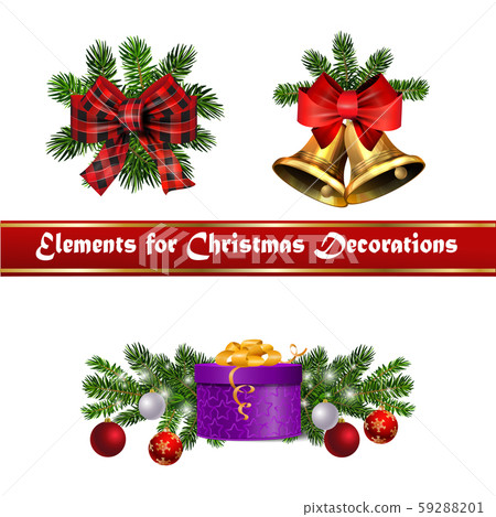 Christmas decorations with fir tree golden jingle bells Christmas decorations with fir tree golden jingle bells 59288201