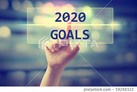 2020 Goals concept with hand 59288322