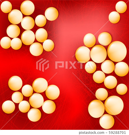 Staphylococcus aureus on a red background. Vector illustration for your design, educational,  biology, scientific, and medical use. 59288701
