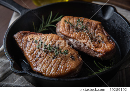 grilled duck breast meat with skillet grilled duck breast meat with skillet 59289192