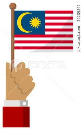 手持國旗插圖（愛國，事件，慶典，示威）/馬來西亞 59289803